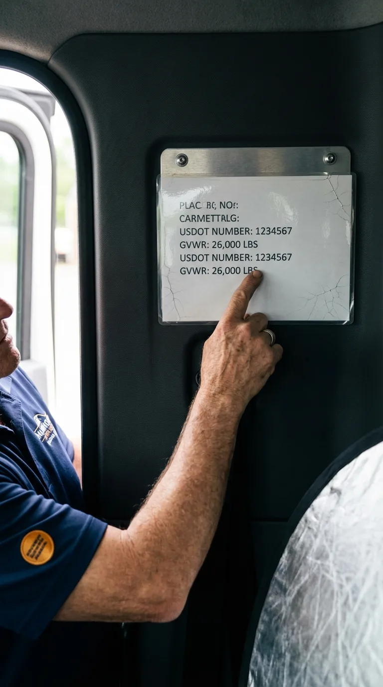 USDOT licensing placard verification in New Matamoras